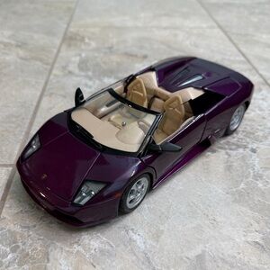 Diecast Lamborghini Roadster Model in Deep Purple with Beige Interior